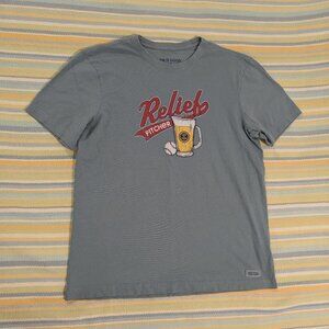 ⭐ Life is Good Men's Crusher Relief Pitcher tshirt Medium